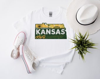 Chemise rétro Kansas State, t-shirt souvenir de voyage
