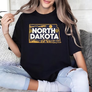 Retro North Dakota State Tee, Travel Shirt