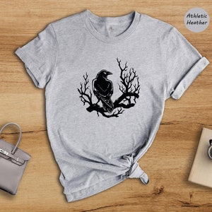 Crow Shirt, Raven On Tree Shirt, Crow Gifts, Raven Lover T-Shirt, Crow Tee, Crow Lover Gift, Bird T-Shirt