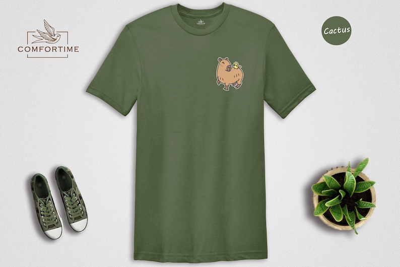 Cute Capybara Shirt, Animal Lover Shirt, Capybara Lover Gift, Capybara Art Shirt, Pet Lover Shirt, Adorable Capybara Shirt image 3