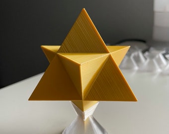 Merkaba with Stand- Star Tetrahedron - Platonic Solid Model - 3D Printed Merkaba - 3D Printed Star Tetrahedron - Stellated Octahedron