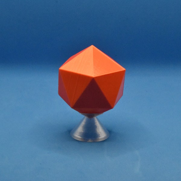 Icosahedron with display stand - Platonic Solid Model - 3D Printed Plastic Icosahedron Model - Sacred Geometry