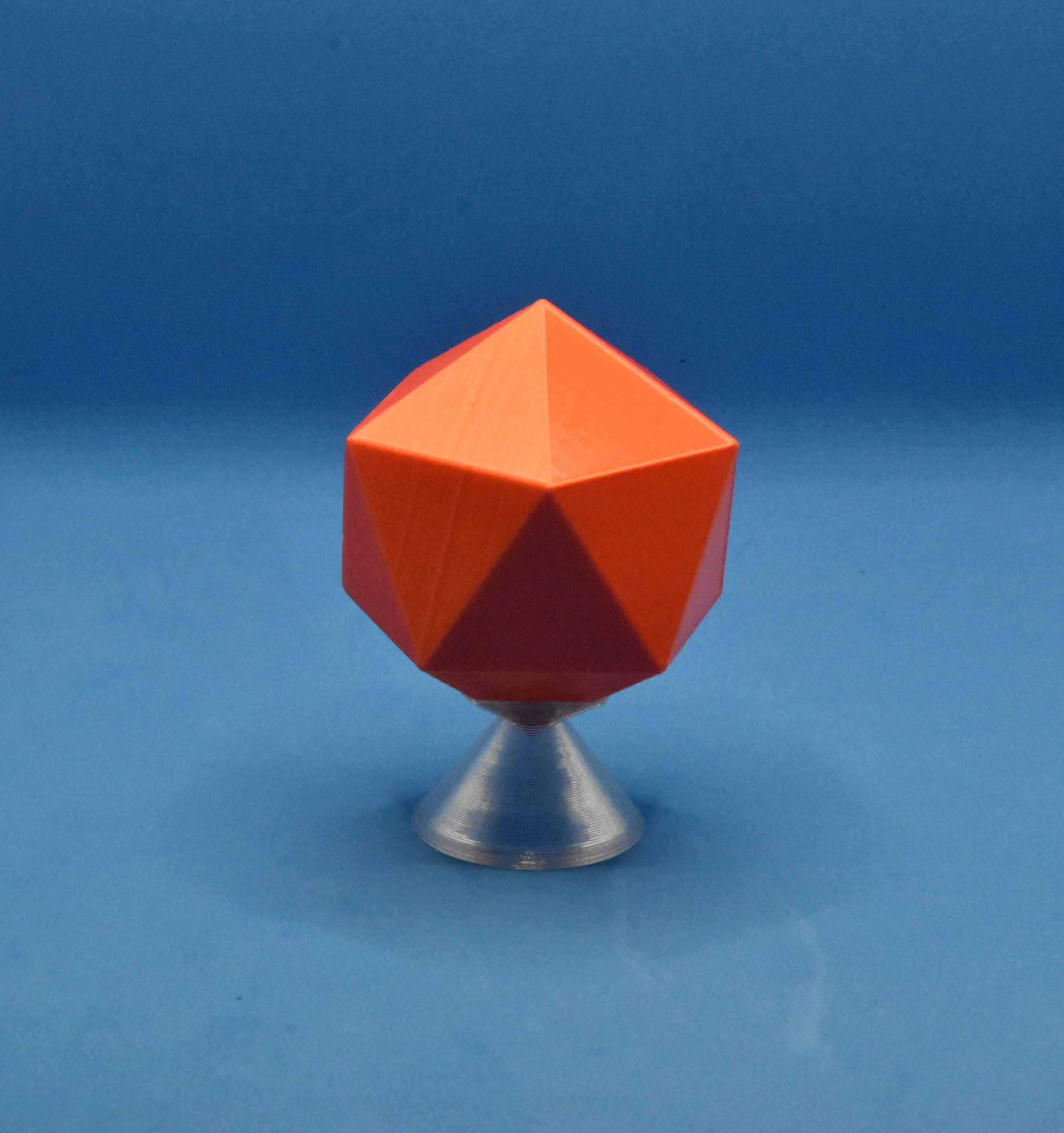 Icosahedron with display stand - Platonic Solid Model - 3D Printed Plastic Icosahedron Model - Sacred Geometry