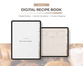 Digital Recipe Book for Goodnotes, Notability, Digital iPad Recipe Book, Digital Cook Book, Recipe Book Template