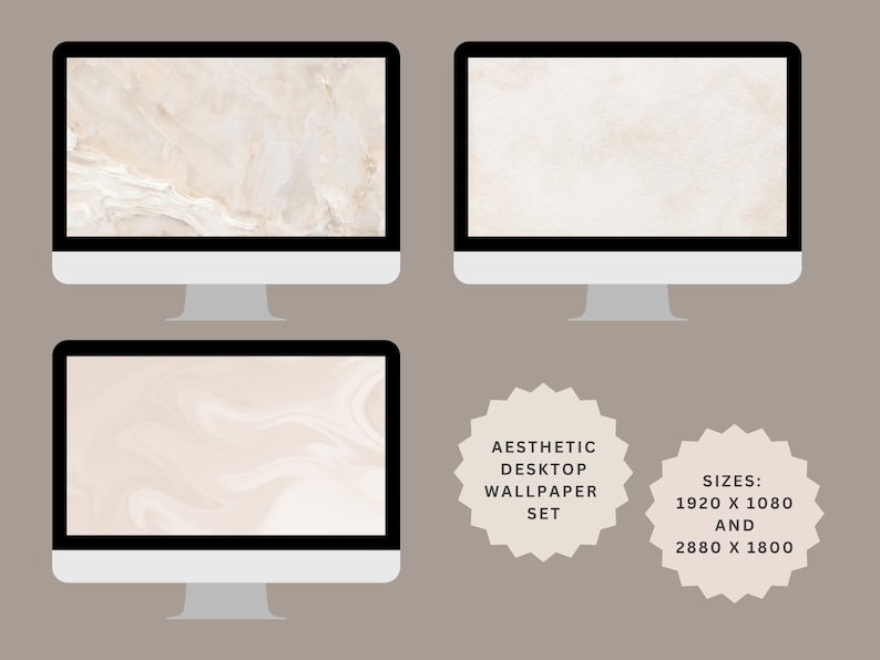 Desktop Wallpaper Elegant Minimal Aesthetic Digital Etsy