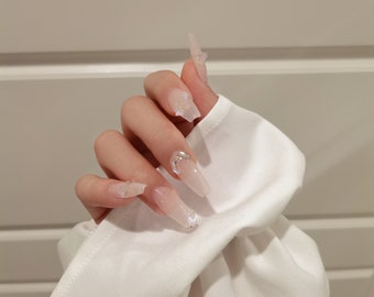 Pink Natural Gem Press-on Nail