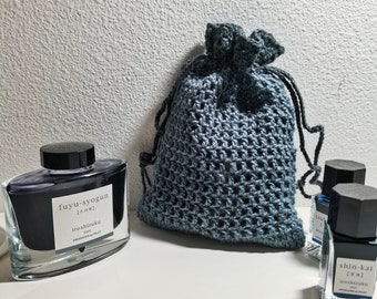 Grey Drawstring Bag