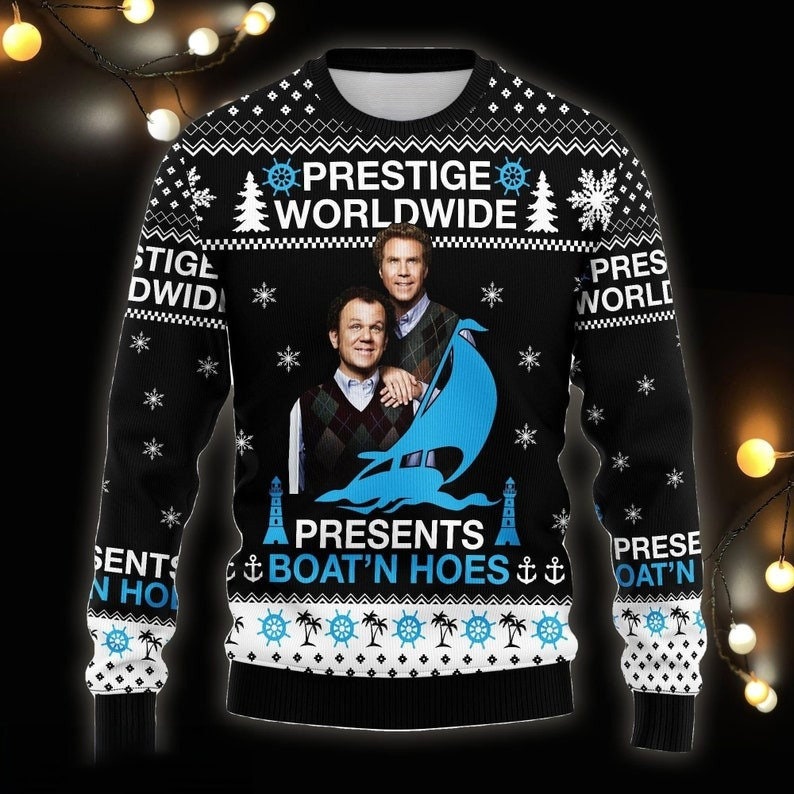 Discover Prestige Worldwide Boats And Hoes 3D Shirt, Movie Ugly Christmas Sweater, Xmas Sweatshirt, Christmas Gift For Men Women Kid