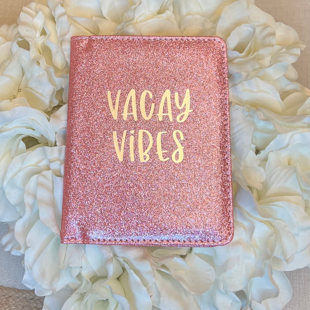 Pink Glitter Passport Cover Etsy
