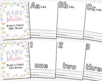 Baby in Bloom Baby Shower ABC Book, Baby Shower Activity, Baby's First abc Book, abc coloring pages book, Spring Summer Floral Baby Shower