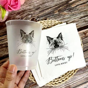 Pet Portrait wedding cup, Custom Wedding cups, Wedding Frosted Cups, Dog Wedding Frosted cup, Pet illustration Cup, Personalized Wedding Cup