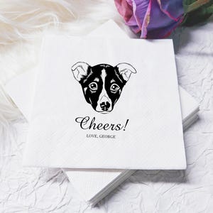 Custom Pet Cocktail Napkins, Dog Wedding Napkins, Custom Pet Cocktail Napkins, Customized Pet Napkins, Custom Pet Portrait Wedding Napkins