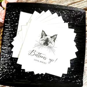 Serviettes de table pour mariage chat illustré personnalisées, serviettes de table pour cocktail personnalisées chien, serviettes de table pour mariage animal de compagnie, serviettes de table pour cocktail chien, serviettes de fiançailles