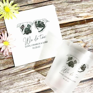 Custom Dog Cups for Wedding - Pet Wedding Cups - Pet Wedding Favors - Personalized Shatterproof Cups - Animal Wedding - Custom Frosted Cups