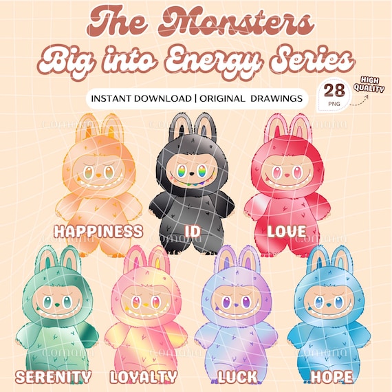 Pack of 28 Labubu PNG - BIG Into Energy Series - LABUBU
