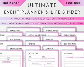Printable Event Planner, Event Planning Template, Party Budget Planner Printable Event Organizer Event Planner Template, PDF A4 A5 US Letter