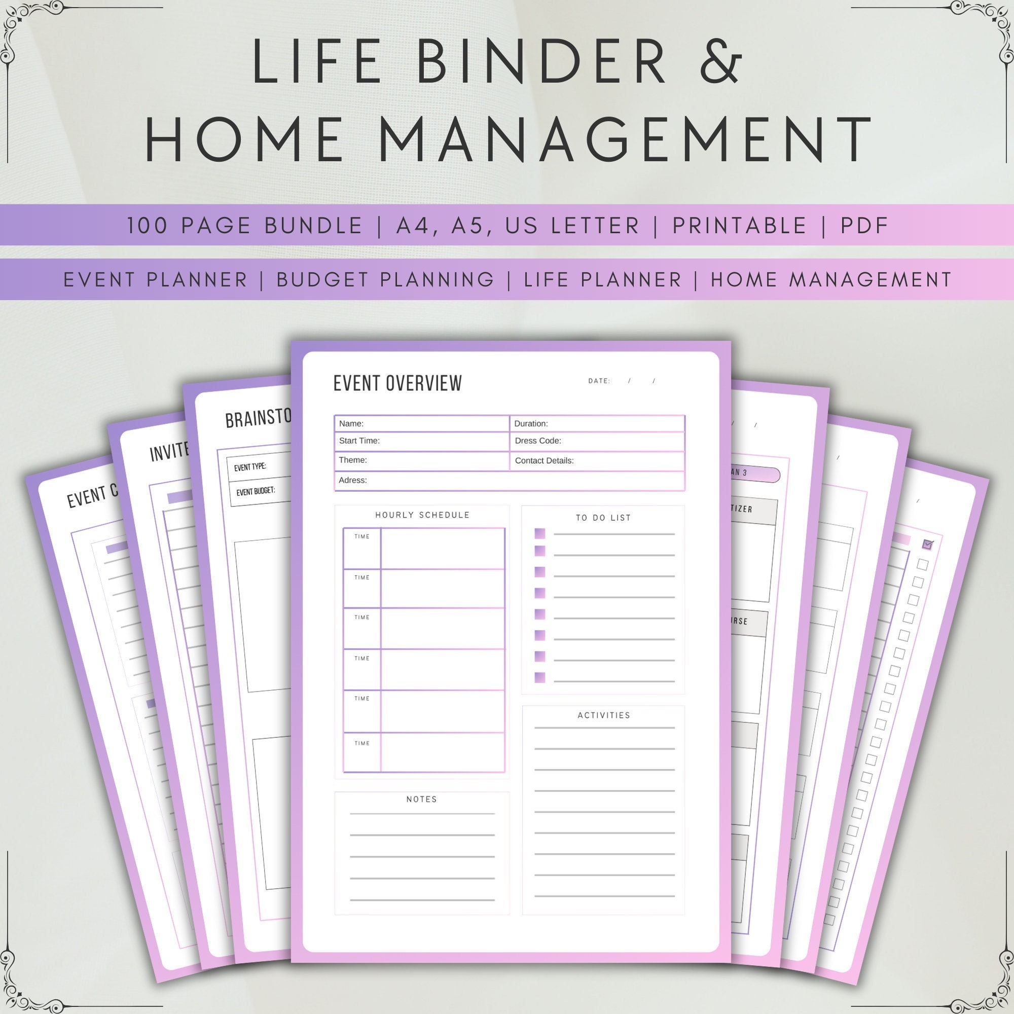 Printable Life Binder, Home Management Binder, Life Planner, Life ...