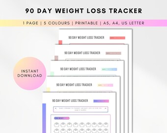 Printable Weight Loss Tracker, Weight Loss Journal, Weight Loss Chart, Weight Loss Planner, Fitness Tracker, Weight Tracker, Weight Watchers