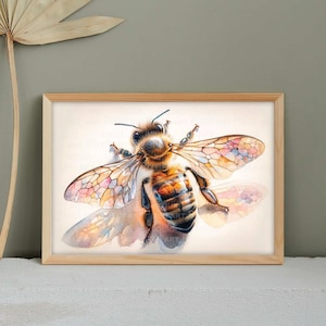 Honey Bee Aquarell Art Print - Exquisite Insekt Kunst - Save the Bees Eco Art