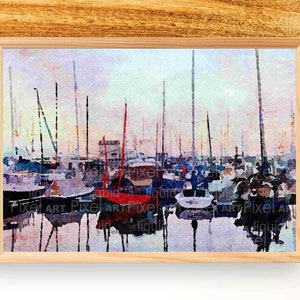 Morro Bay Sailboat Print, Boat Watercolor, Beach Art