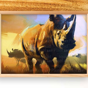 Nashorn Art Print, Nashorn Malerei Wandkunst, African Animal Print