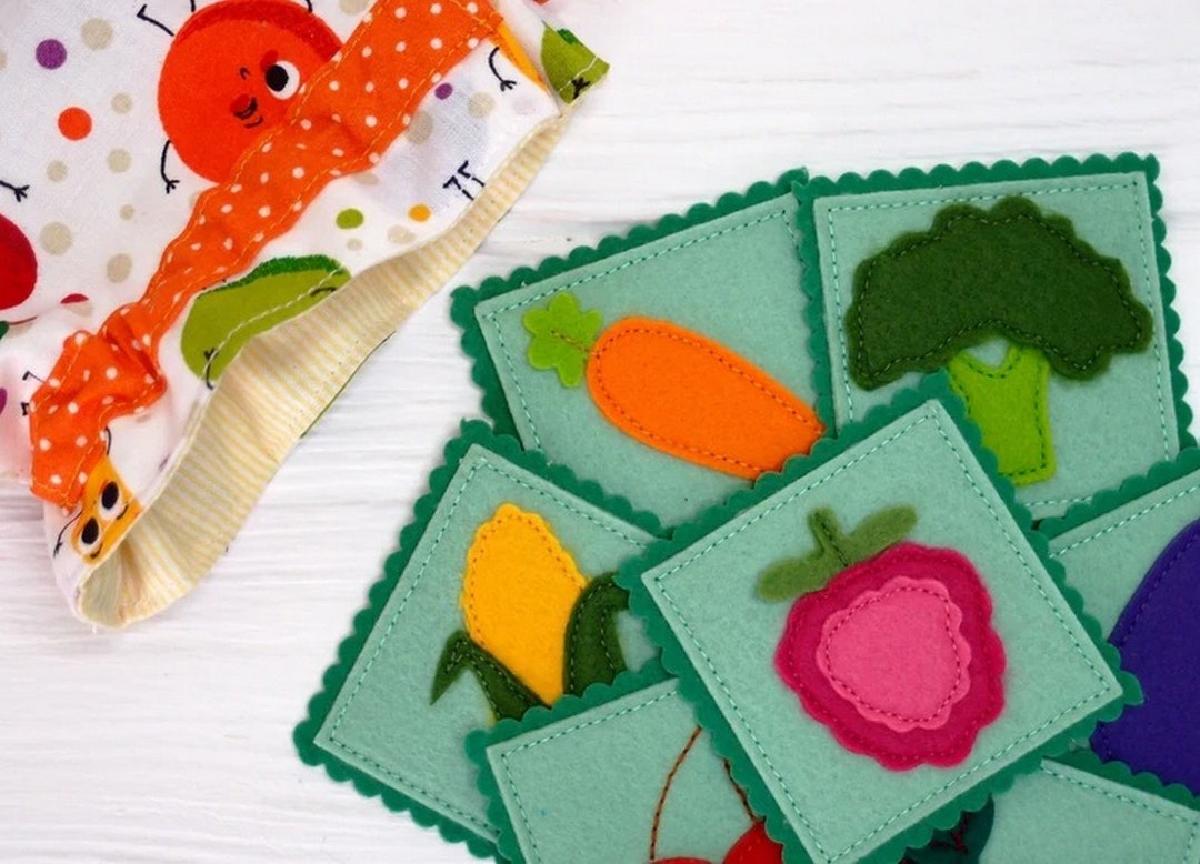 Fruit and Vegetable Felted Card Handmade Learning Kit Set for Kid - Etsy