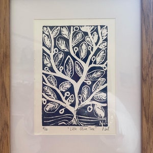 Handmade Little Olive Tree Linoprints
