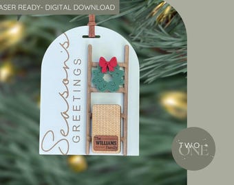 Familie Jahreszeiten Grüße Ornament SVG Laser-Datei | Decke Leiter Ornament
