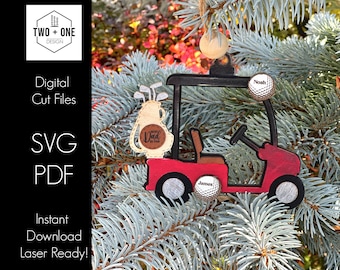 Golf Personalized Ornament | SVG | Laser Ready