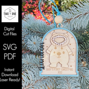 Baby&#39;s First Christmas Ornament | SVG | Laser File