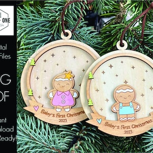 La première décoration de Noël de bébé | Fichier laser | SVG