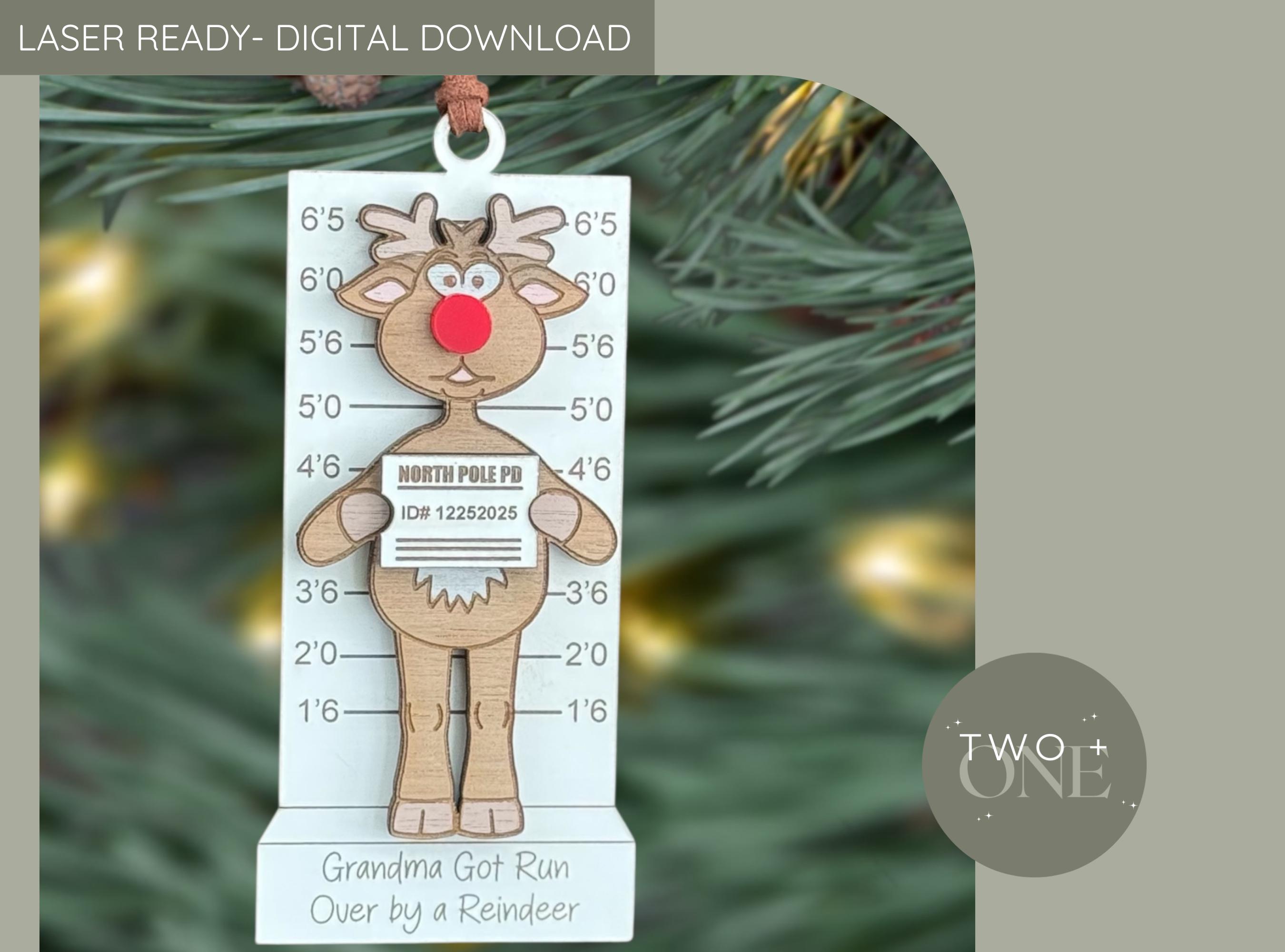Grandma Got Run Over by a Reindeer SVG Laser File | Ornament File