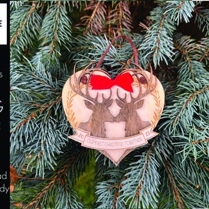 Our First Christmas Couples Ornament | Laser File | SVG