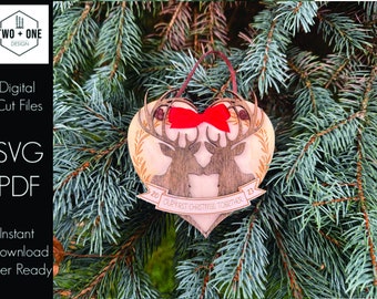Our First Christmas Couples Ornament | Laser File | SVG
