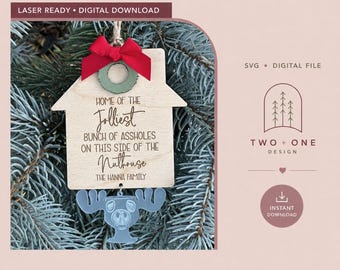 Jolliest Bunch Ornament | Christmas Vacation | SVG | Family Ornament |