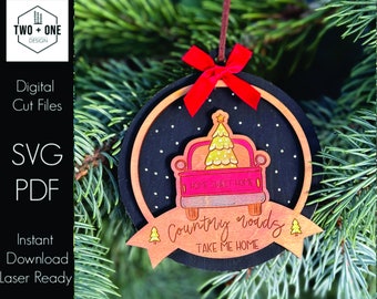 Country Roads.. Ornament File  | Laser File | SVG | Funny dog