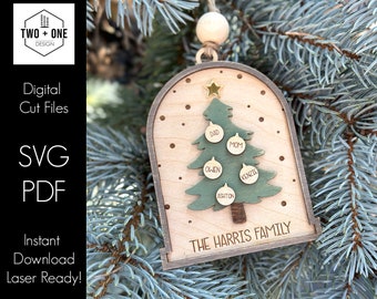 Family Christmas Ornament SVG Laser File