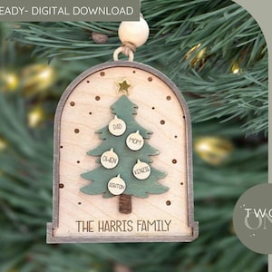 Family Christmas Ornament SVG Laser File