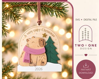 Un adorno navideño muy capibara SVG, archivo de corte láser, (descarga digital) capibara svg