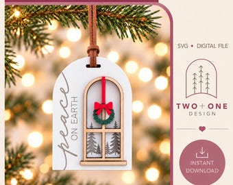 Peace on Earth Laser Cut File |SVG| Christmas Window