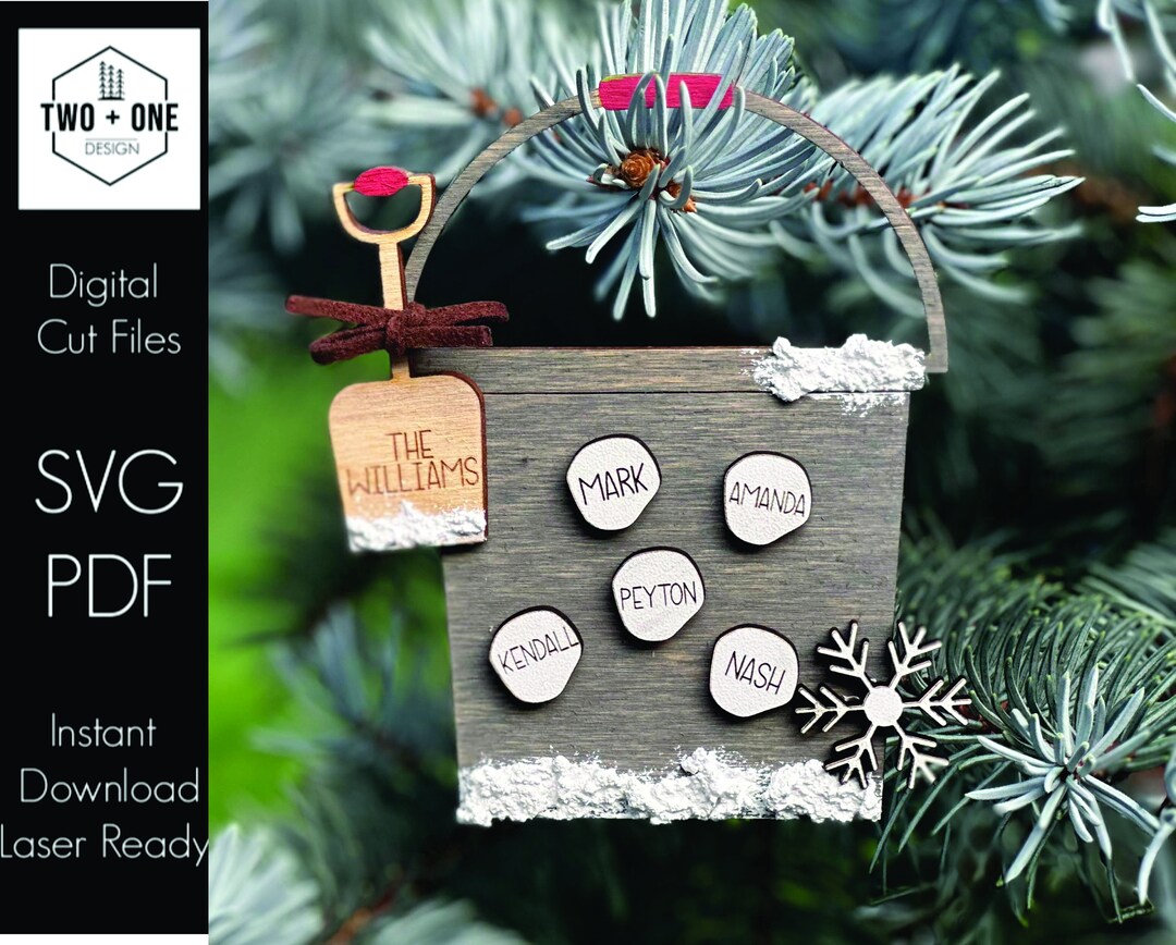 Snowball Bucket Family Ornament | Laser File | SVG - Etsy