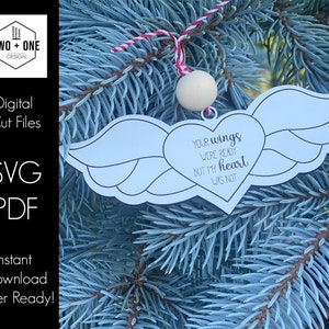 Angel Wings Memorial Ornament: Laser SVG Cut File (Digital Download)