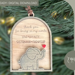 Moja ozdoba w kształcie koła | Plik laserowy | SVG | Przyjaźń | Słoń