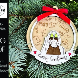 Ornamento di Buon Natale / File Laser / SVG