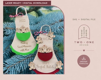 Personalisierte Schürzenverzierung (SVG) | Weihnachtslaserdatei