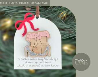 Mother Daugther Ornament File | Laser File | SVG