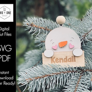 Snowman Ornament SVG | Ornament SVG | Snowman Ornament SVG | Laser Cut File | Personalized Ornament