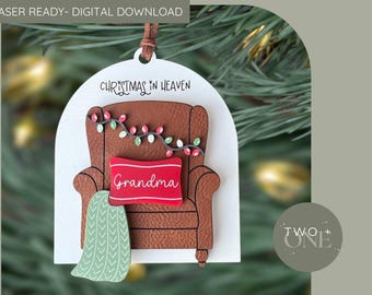 Christmas in Heaven Ornament Laser Cut File (SVG, PDF)