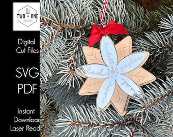 Snowflake Ornament | Personalized Ornament | SVG | Laser Ready