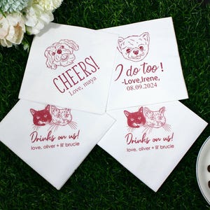 Tovaglioli commemorativi per animali domestici - Omaggio fotografico personalizzato per 1/2/3 amati animali domestici - Tovaglioli da cocktail regalo premuroso